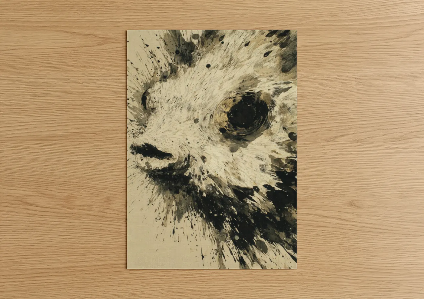 Ink Puffer Fish Abstract Expressionist Wall Art