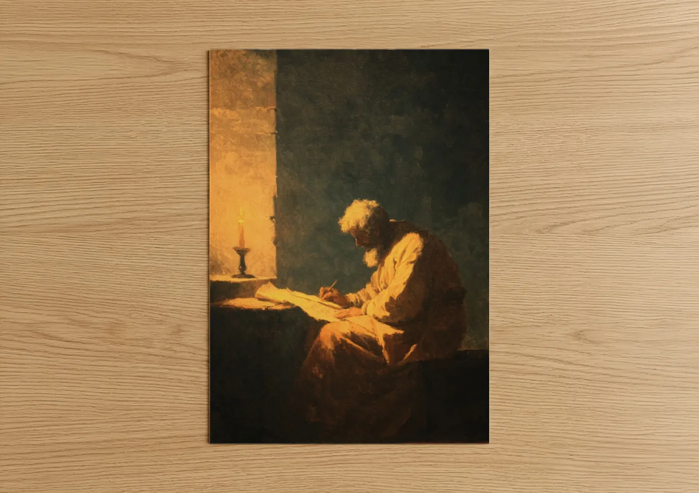 Saint Paul Writing Candlelight Wall Art