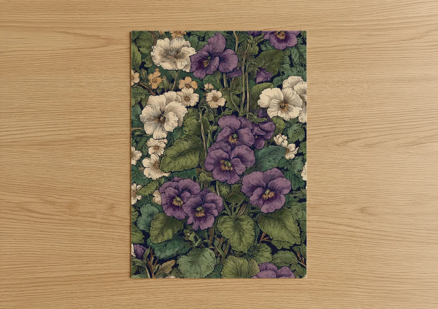 Vintage Violet Flower Garden Botanical Wall Art
