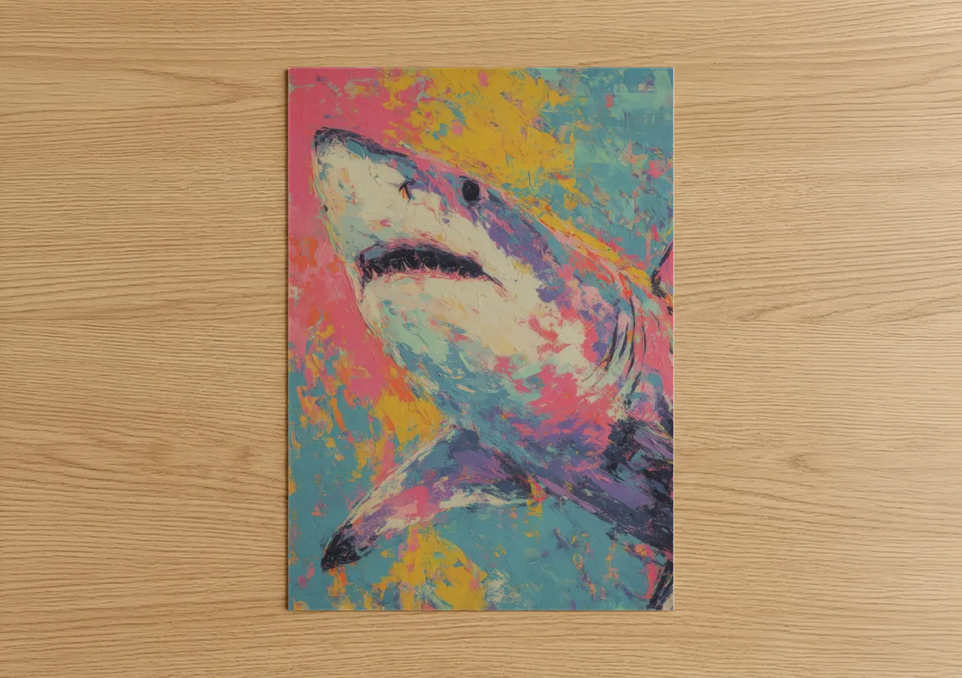 Vibrant Bull Shark Pop Wall Art