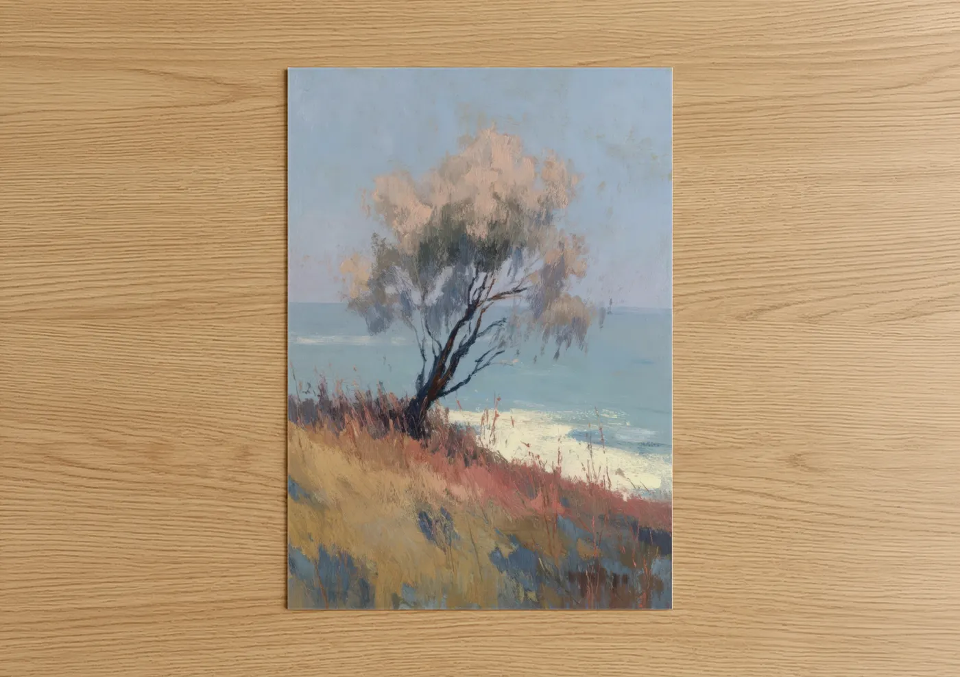 Coastal Willow Tree Ocean Landscape Wall Art
