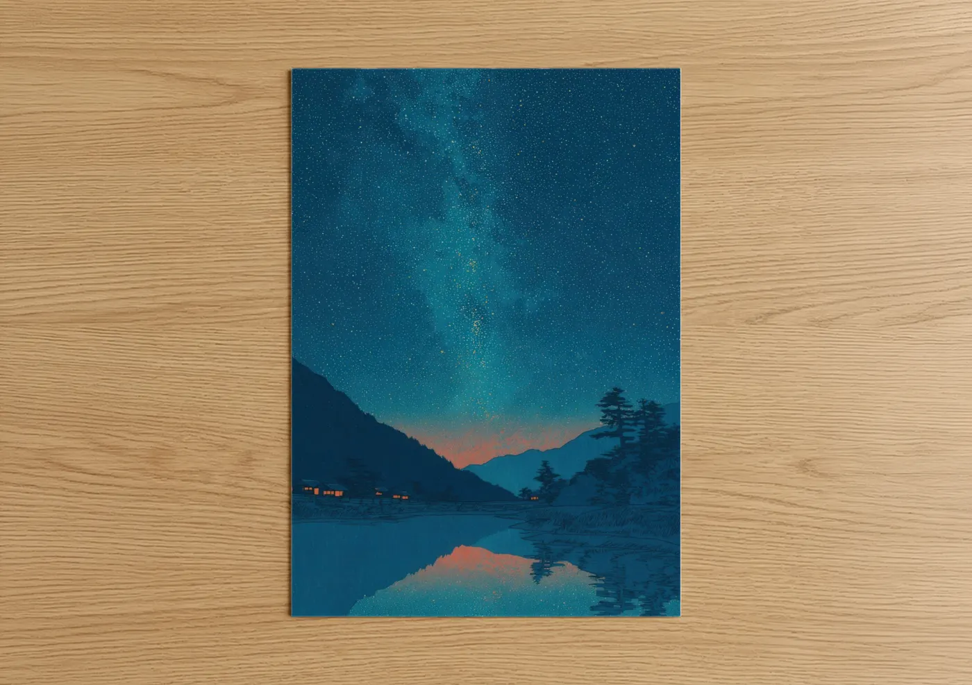 Milky Way Mountain Landscape Night Sky Wall Art