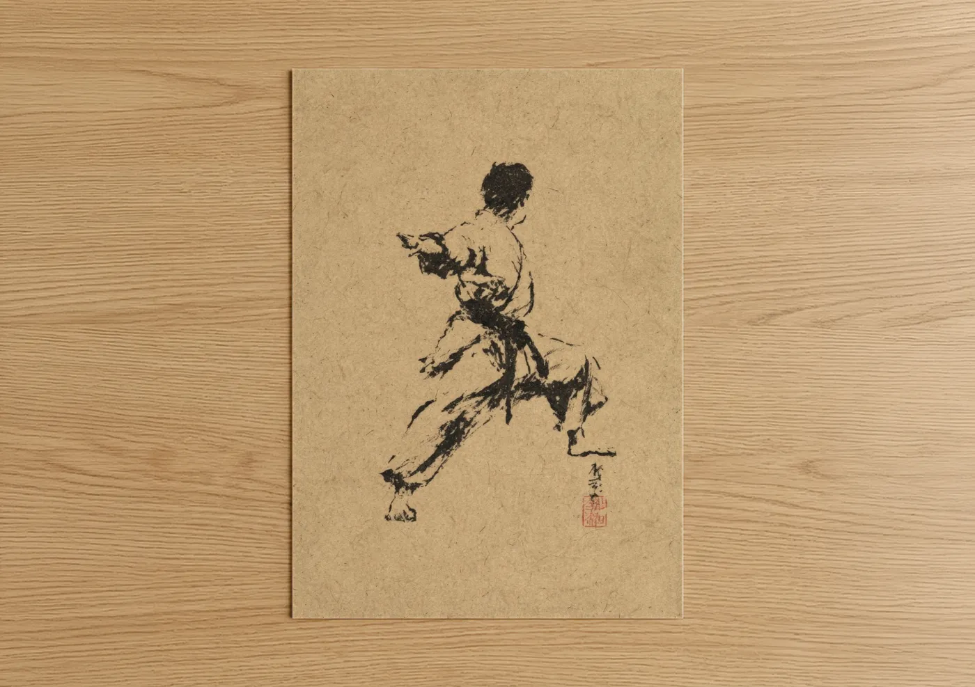 Dynamic Karate Kick Martial Arts Wall Art