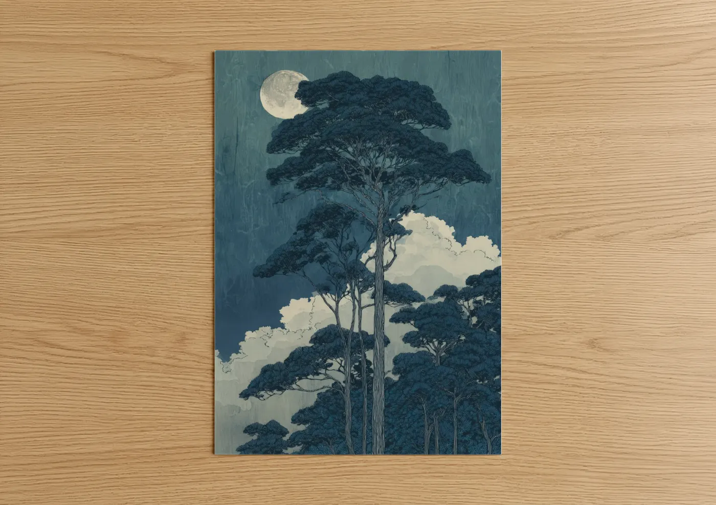 Moonlit Kauri Tree Night Sky Wall Art
