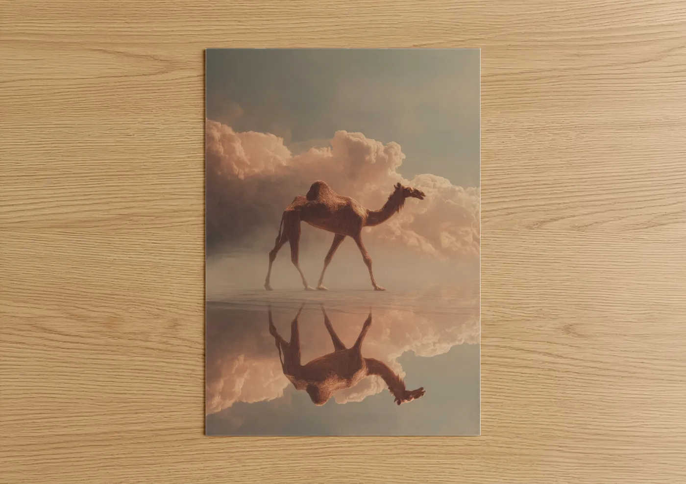 Desert Mirage Camel Reflection Wall Art