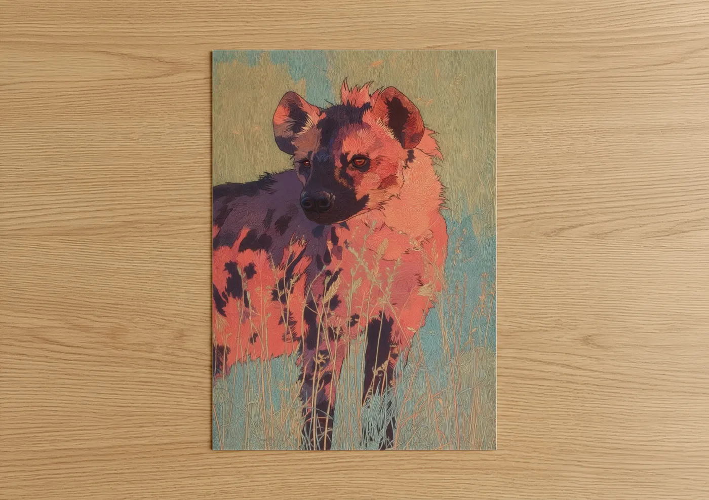 Crimson Hyena Pop Art Wildlife Wall Art