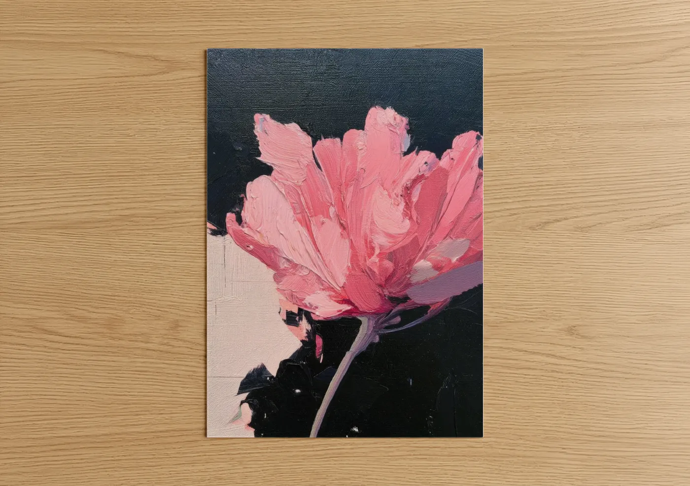 Pink Abstract Flower Painting Wall Art