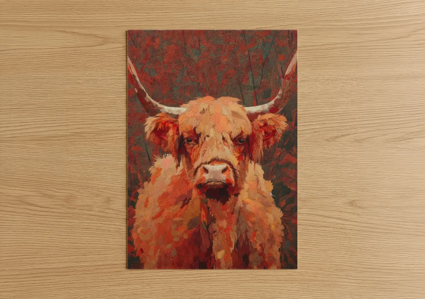 Rustic Highland Cow Portrait Wall Art