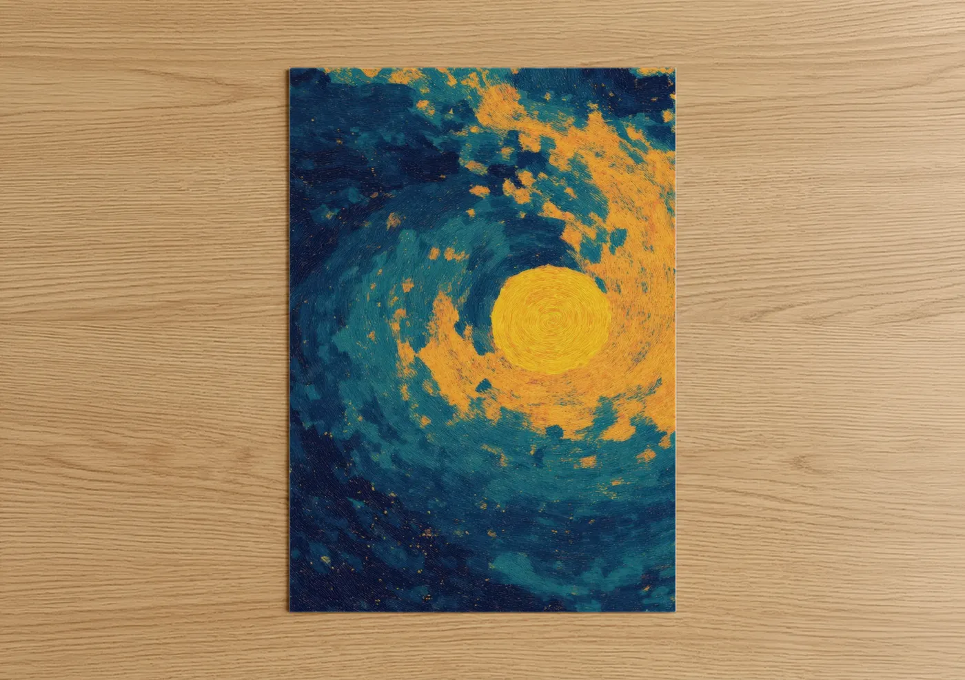 Golden Moon Night Sky Starry Wall Art