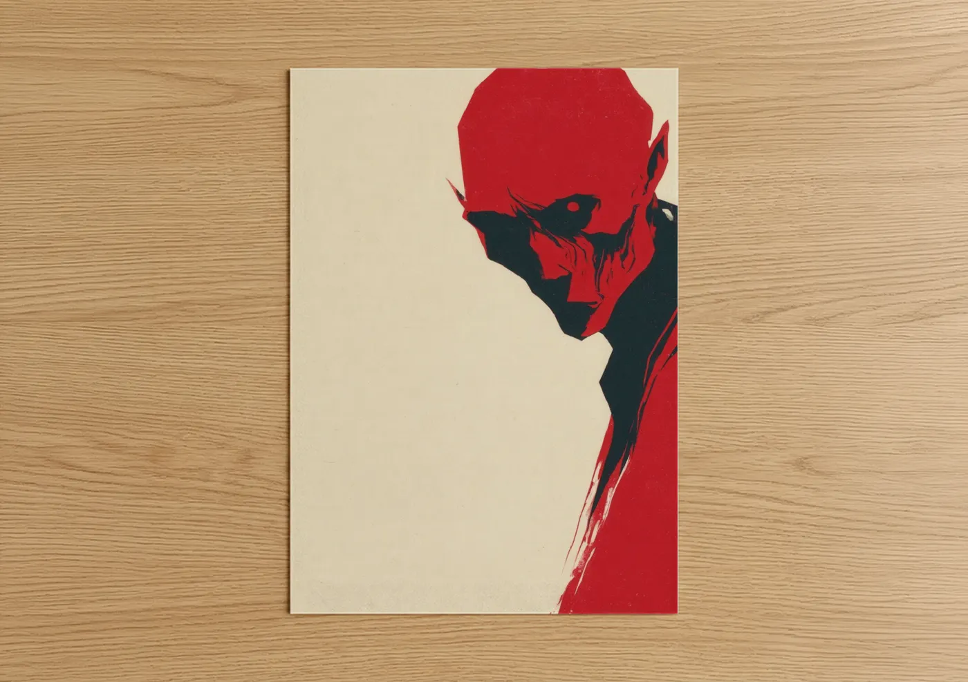 Crimson Zombie Dark Fantasy Wall Art