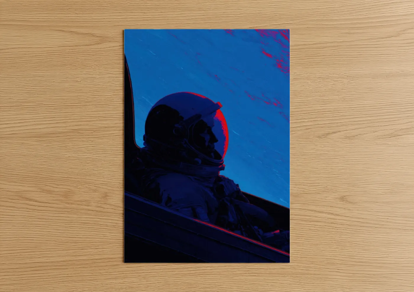 Astronaut in Deep Space Blue Wall Art