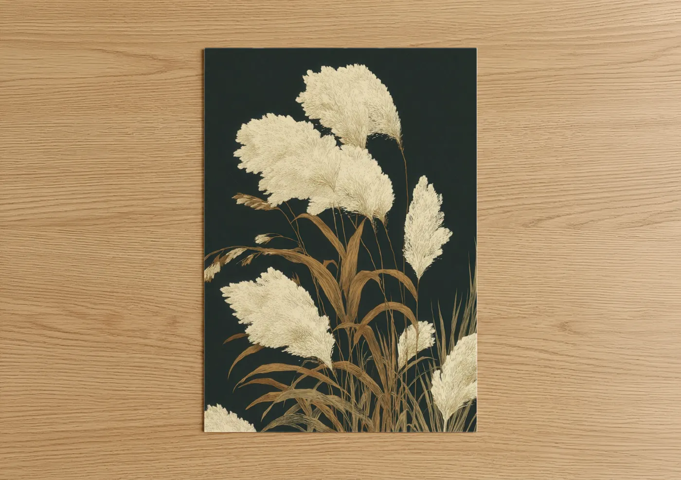 Cream Pampas Grass Botanical Wall Art