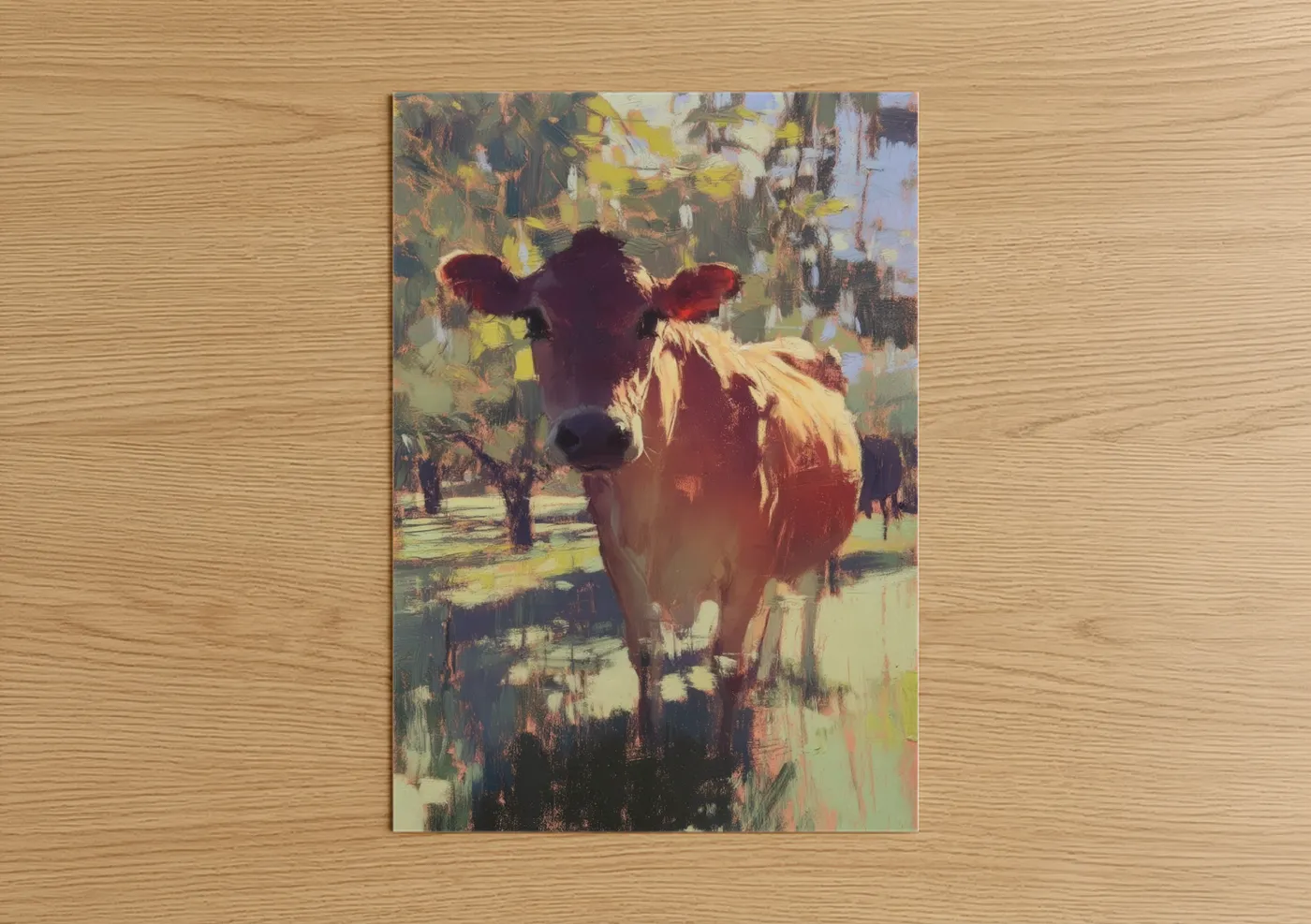 Golden Jersey Cow Impressionist Wall Art