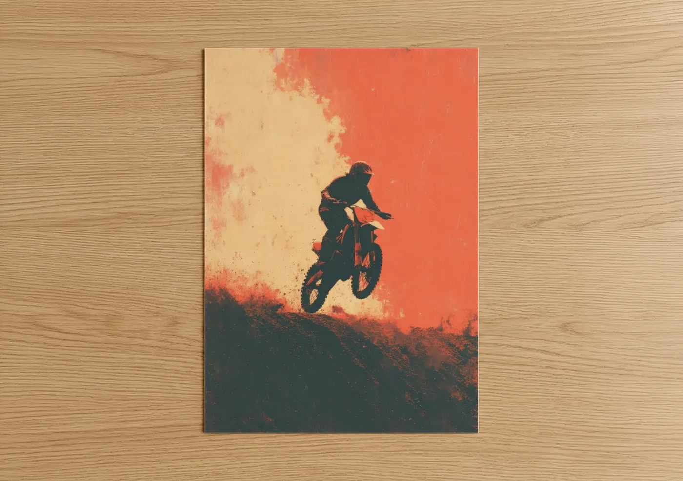 Sunset Motocross Rider Action Sport Wall Art