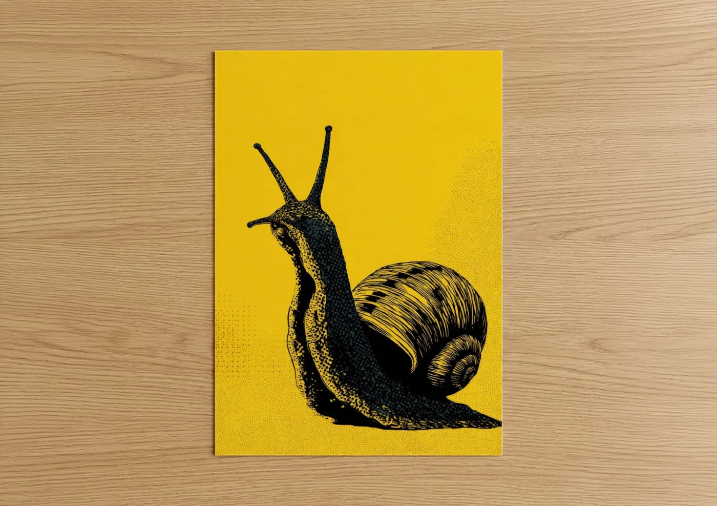 Golden Snail Pop Art Yellow Wall Art