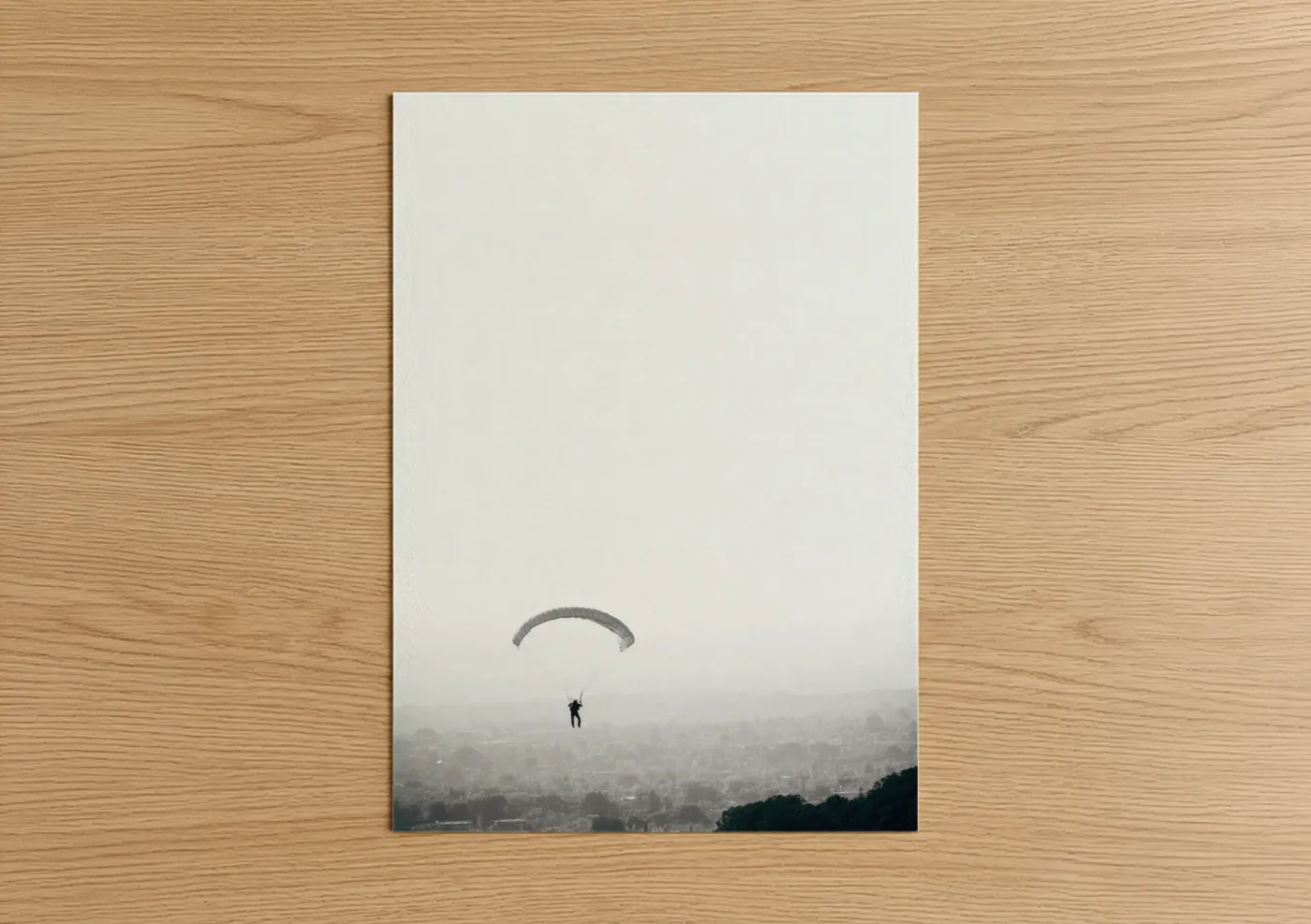 Parasailing Over City Landscape Wall Art
