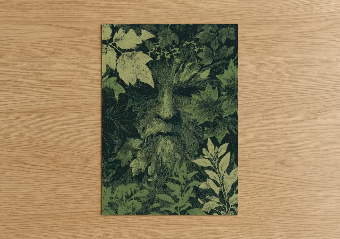 Green Man Spirit Wiccan Nature Wall Art
