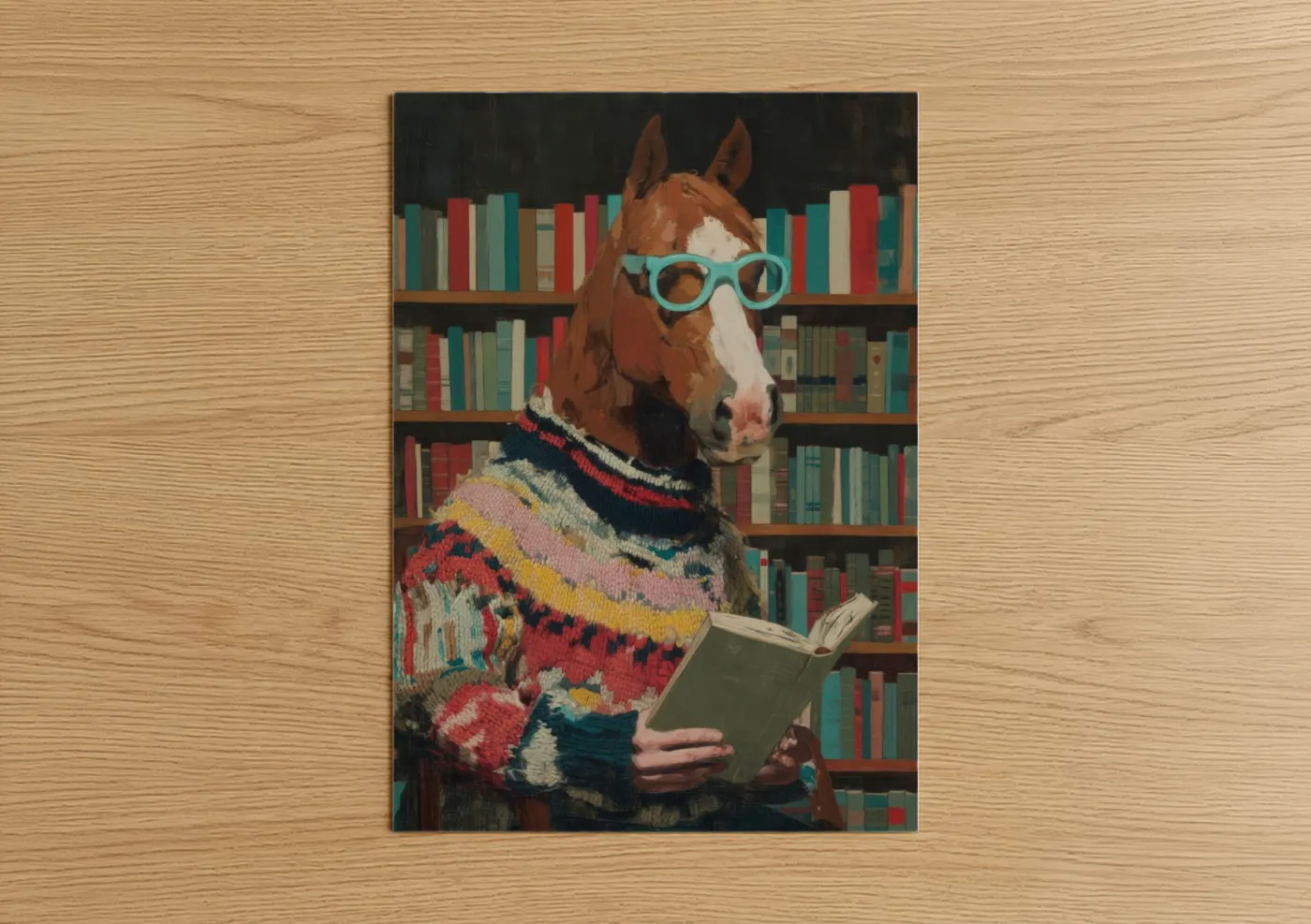 Bookish Quarter Horse Reading Glasses Wall Art