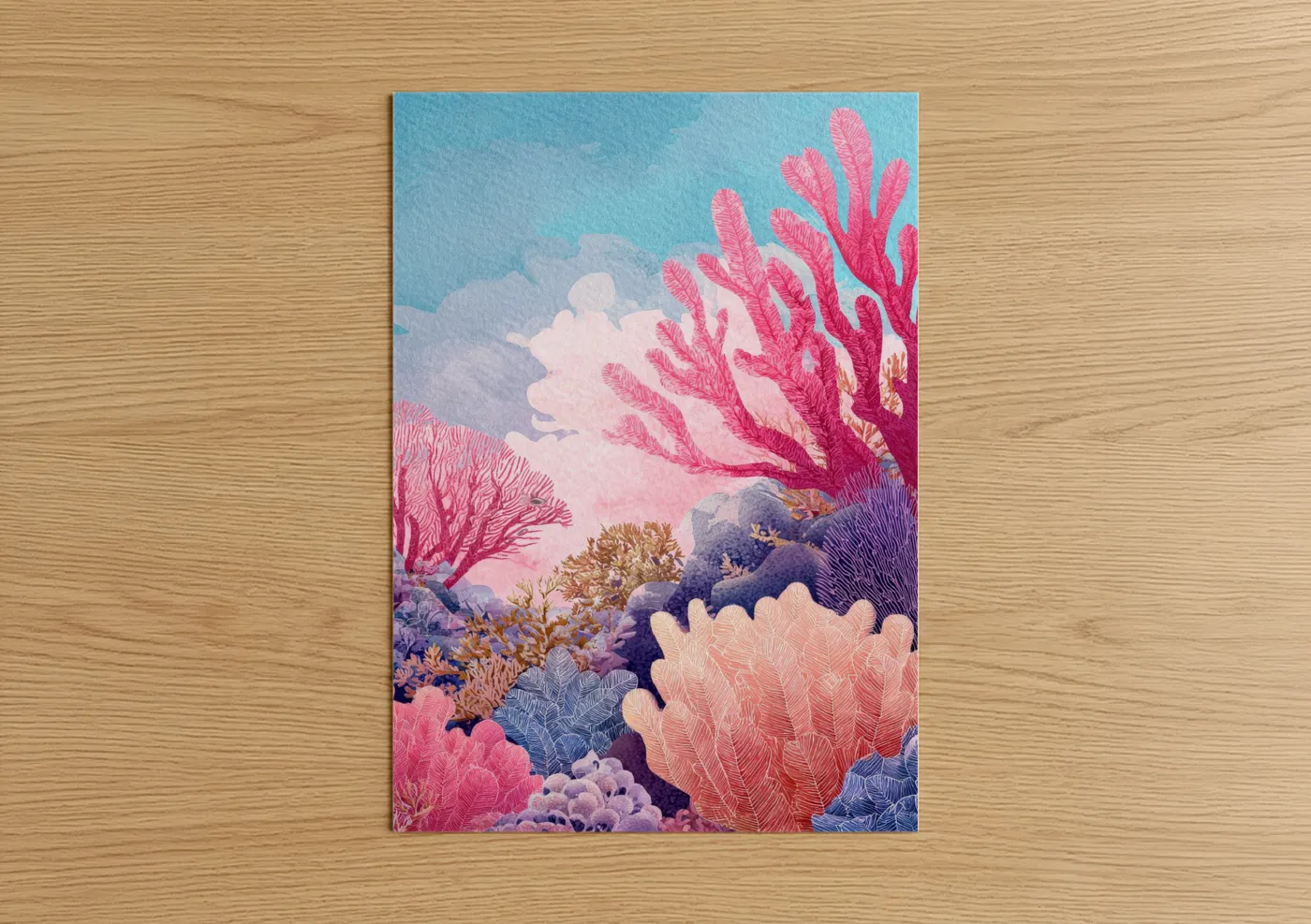 Colorful Underwater Coral Reef Wall Art