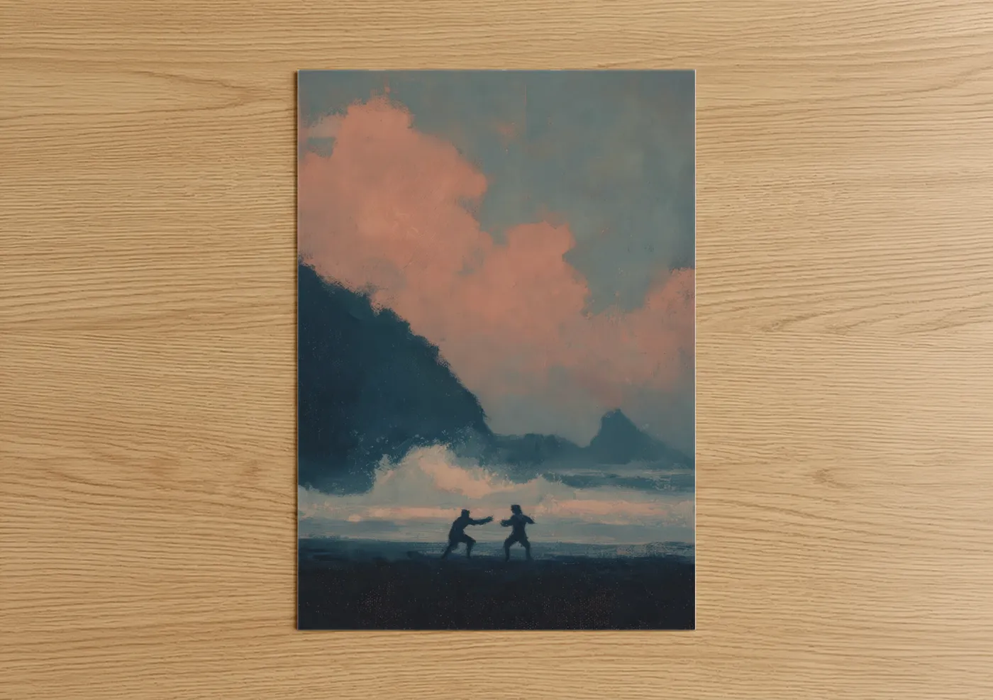Martial Artists Sunset Beach Jiu Jutsu Wall Art