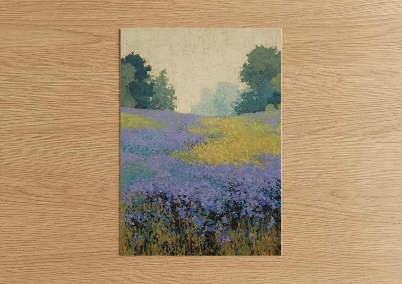 Lavender Meadow Impressionist Field Wall Art