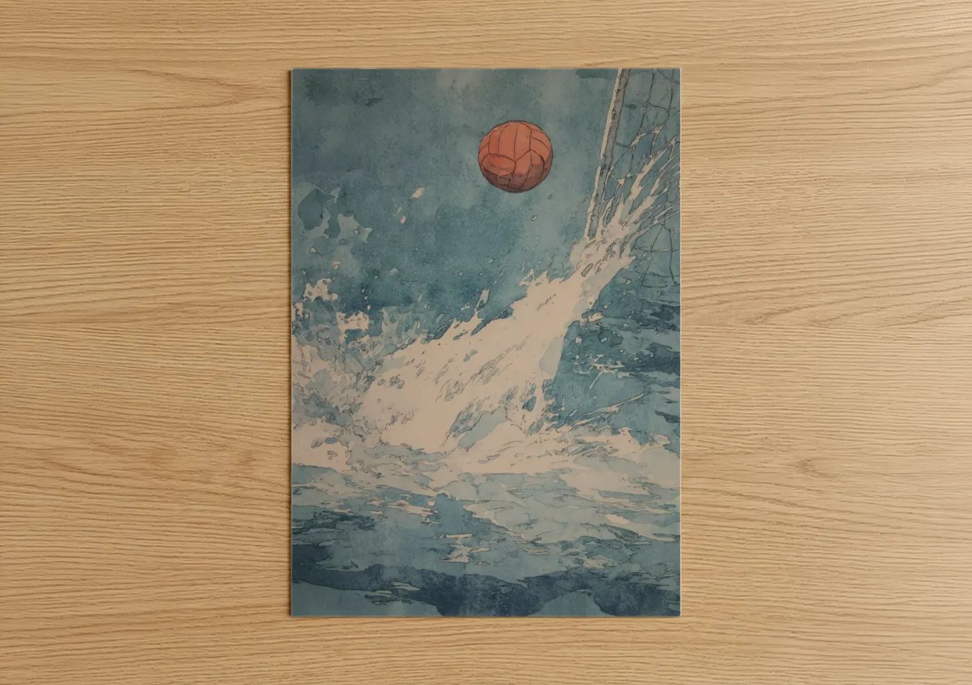 Alpine Water Polo Sport Illustration Wall Art