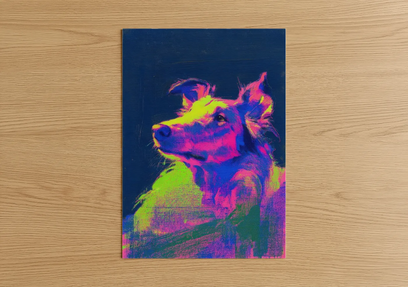Neon Shepherd Dog Pop Wall Art