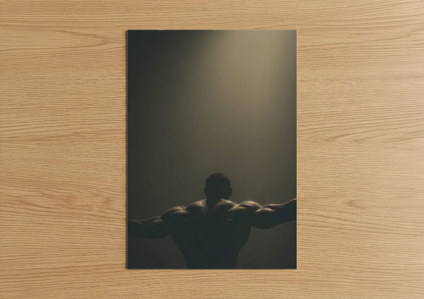 Muscular Bodybuilder Golden Hour Silhouette Wall Art