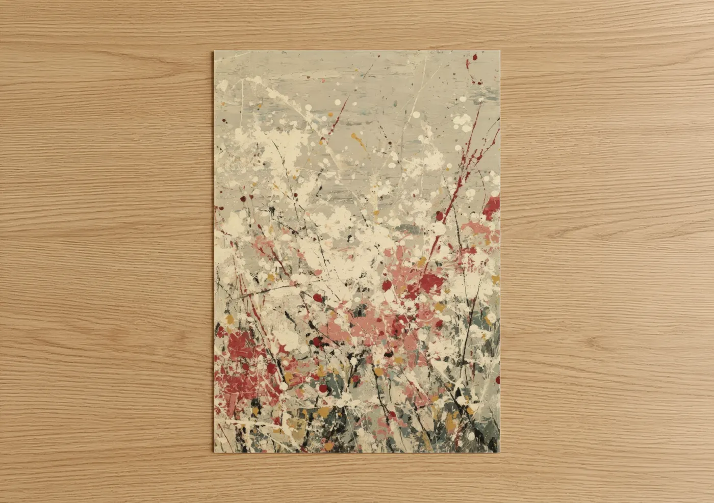 Crimson Dogwood Abstract Floral Wall Art