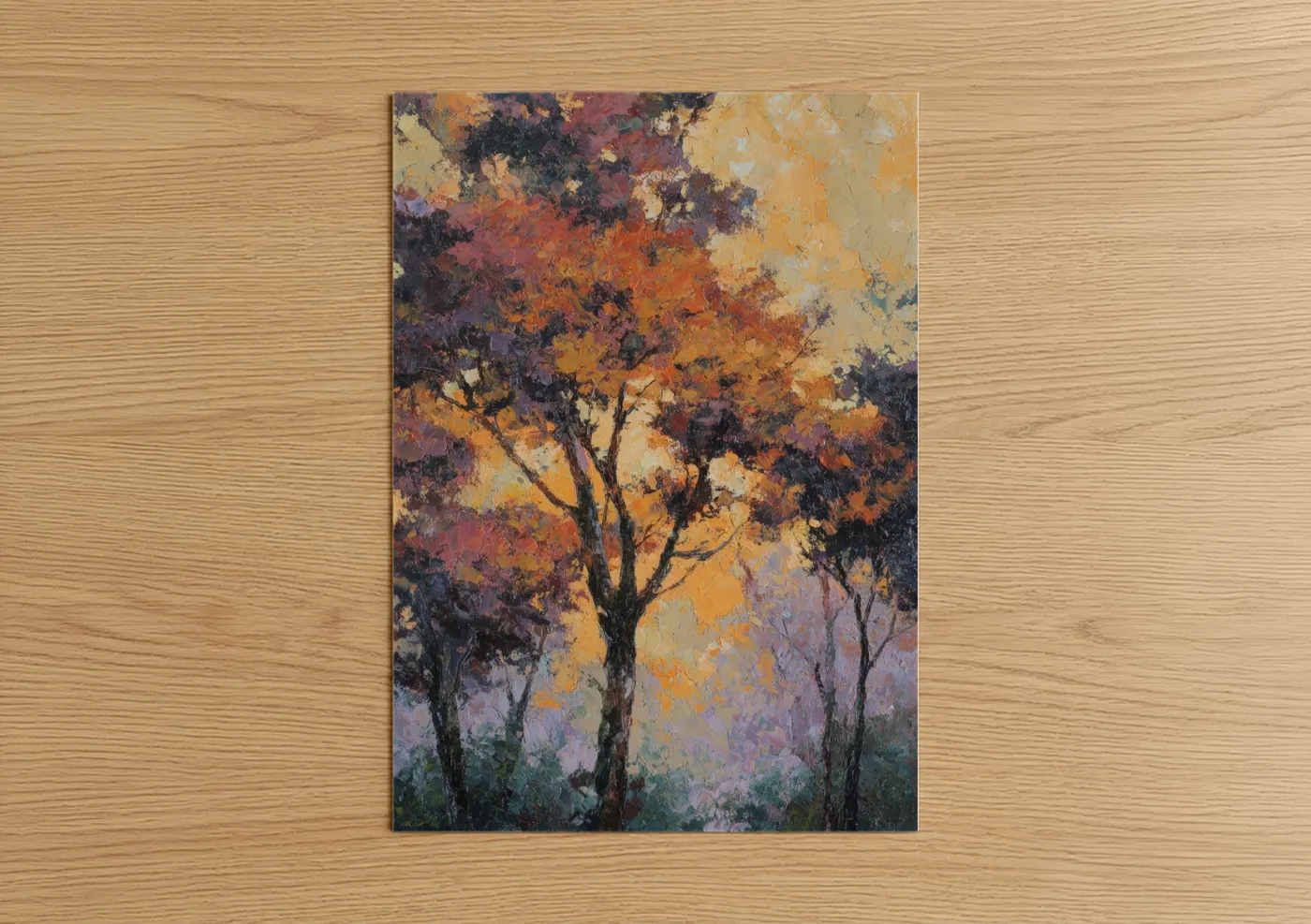 Golden Banyan Tree Impressionist Wall Art