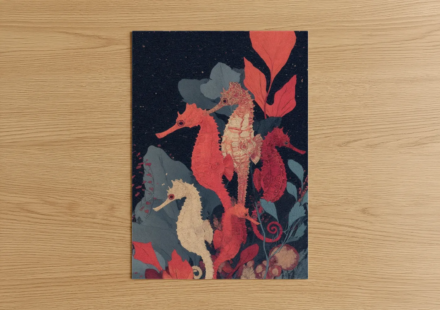 Coral Seahorse Garden Sea Life Wall Art