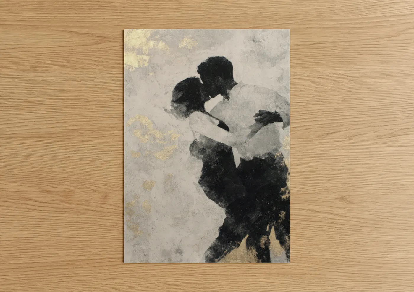 Passionate Salsa Dance Couple Embrace Wall Art