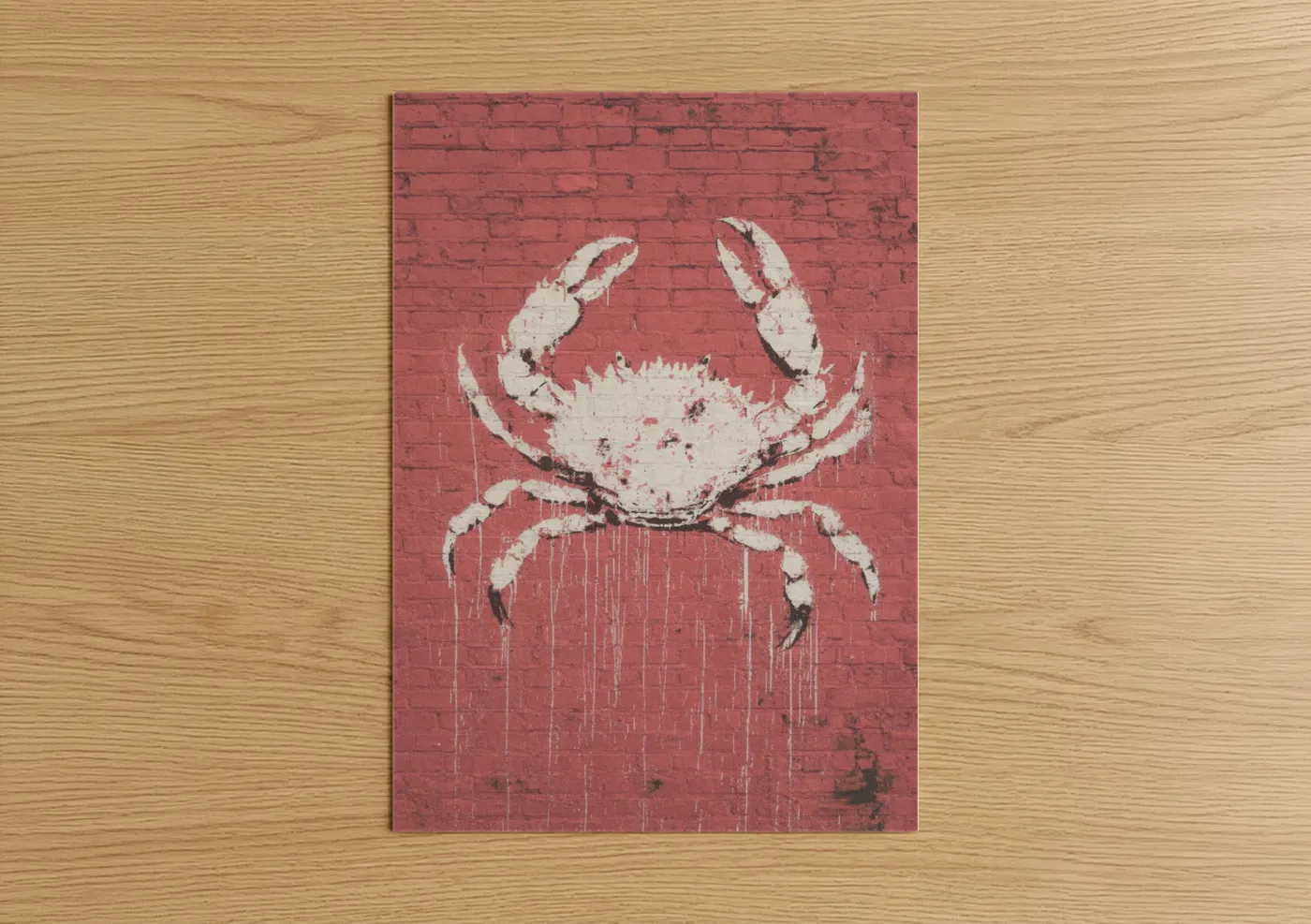 Crimson Crab Street Art Graffiti Wall Art