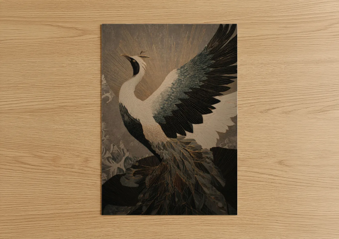 Elegant Phoenix Rising Mythical Bird Wall Art