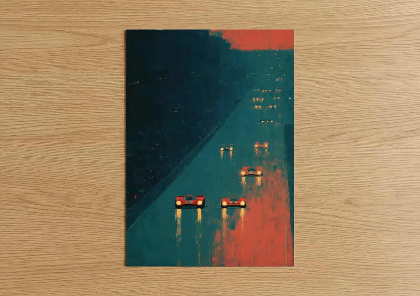 Neon Racing Night Automotive Wall Art
