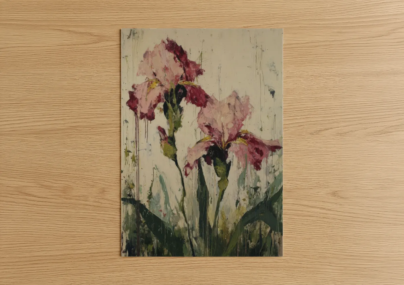 Weathered Iris Blooms Floral Wall Art