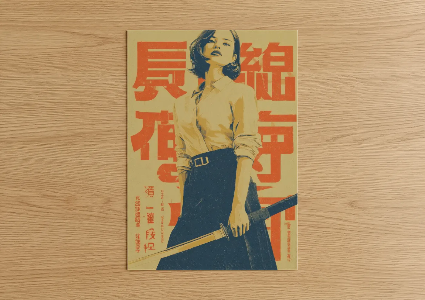 Confident Woman Vintage Japanese Advertisement Wall Art