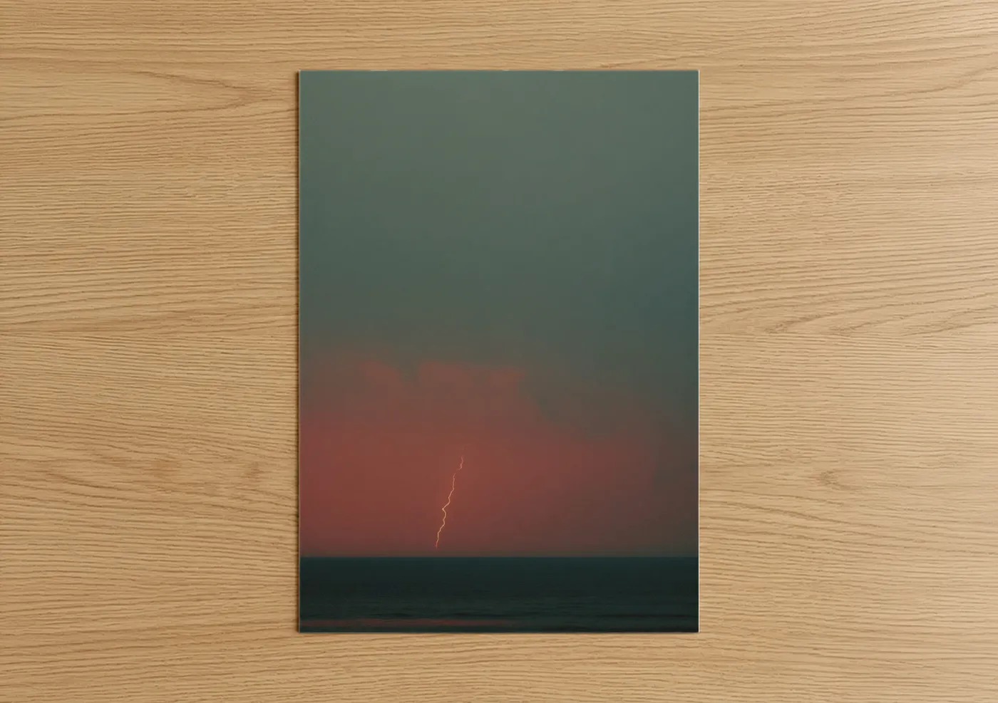 Stormy Lightning Horizon Seascape Wall Art