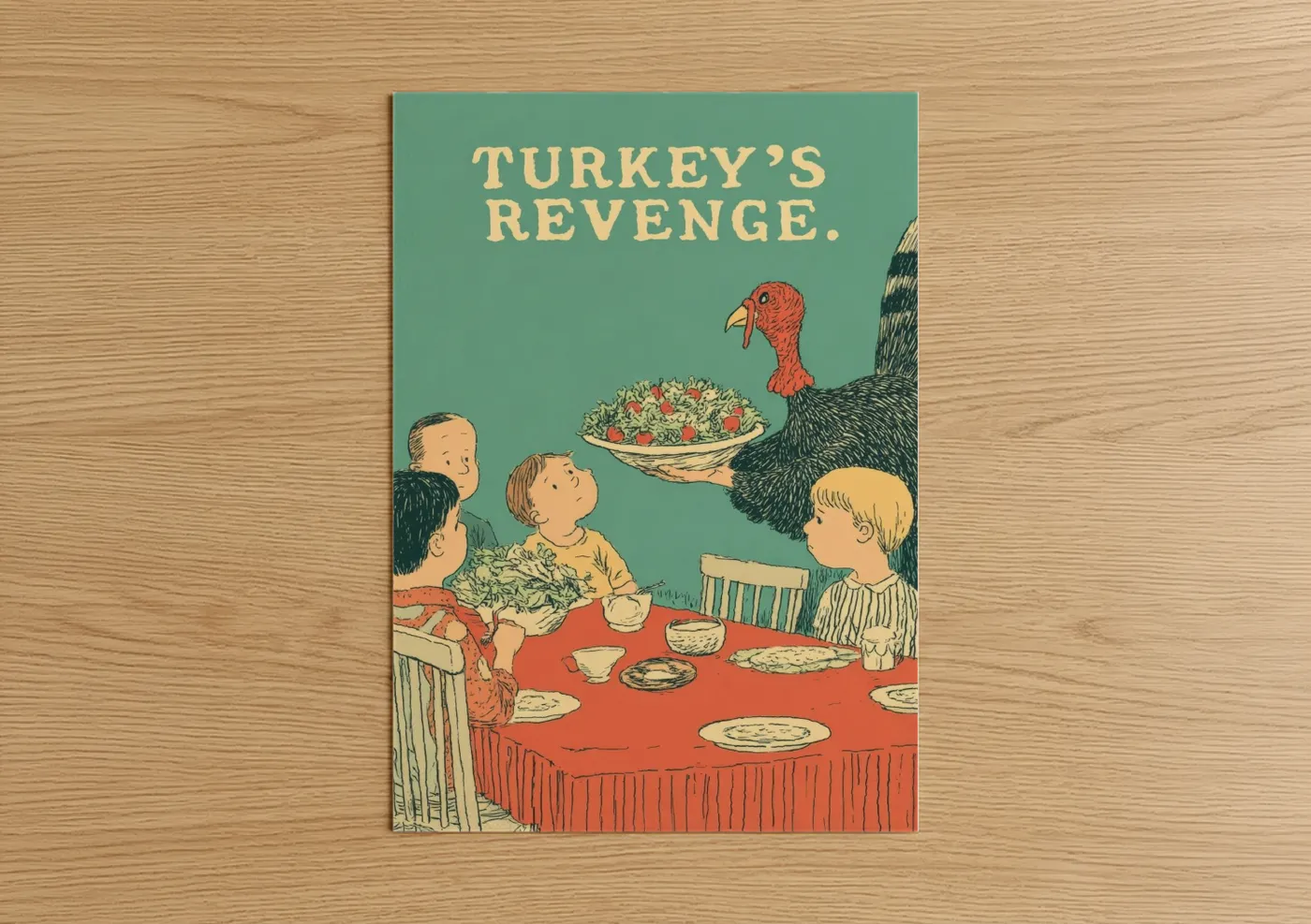 Turkey's Revenge Vintage Thanksgiving Wall Art
