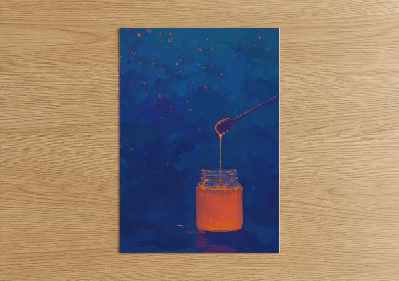 Golden Honey Drip Modern Food Wall Art