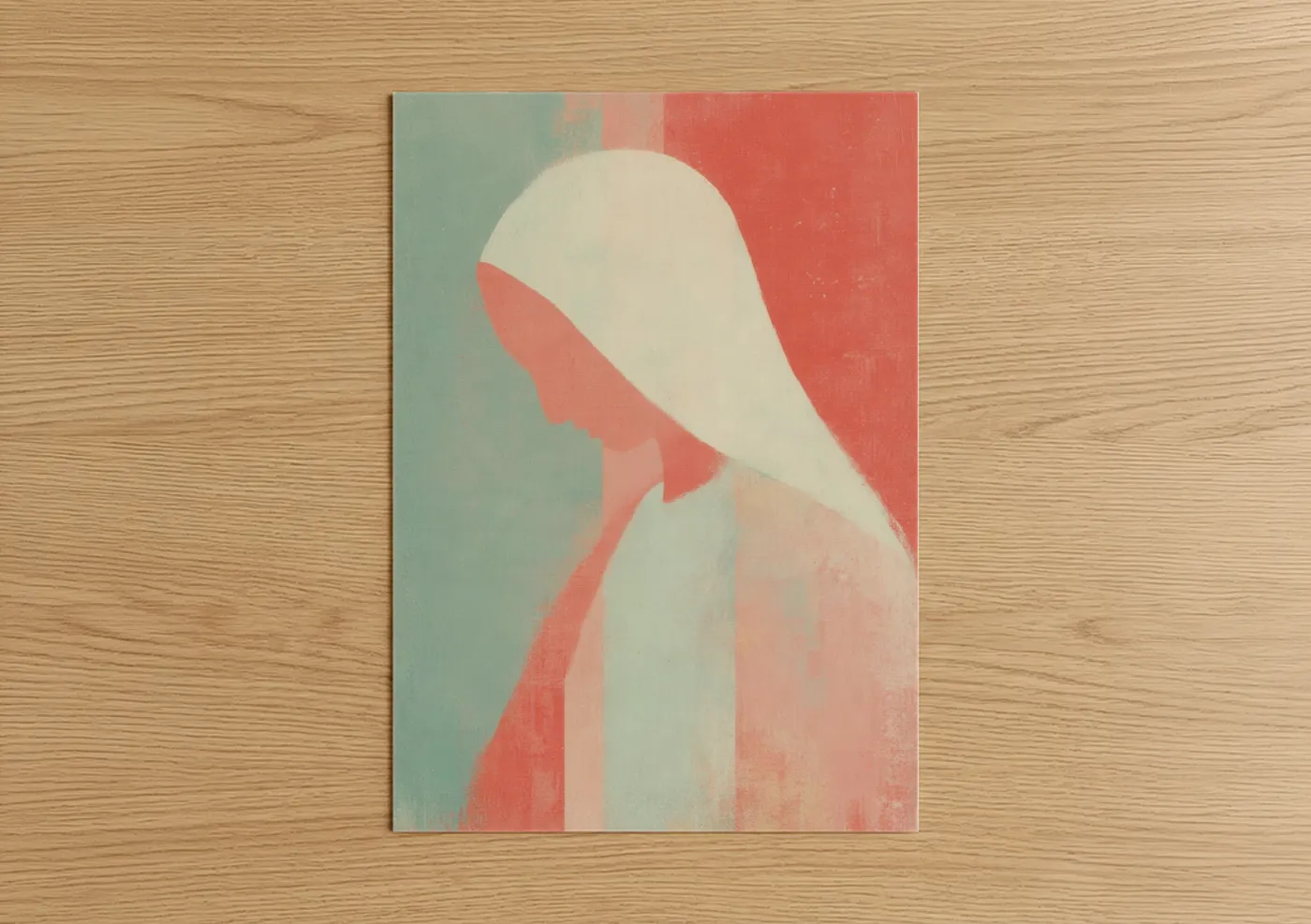 Virgin Mary Serene Portrait Spiritual Wall Art
