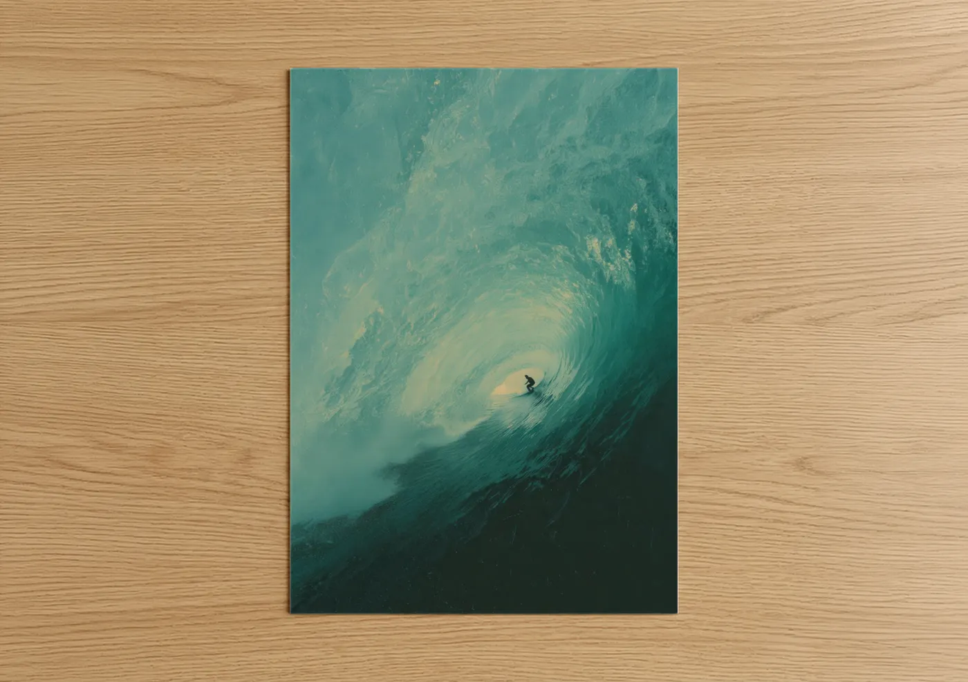 Surfer Inside Wave Barrel Wall Art