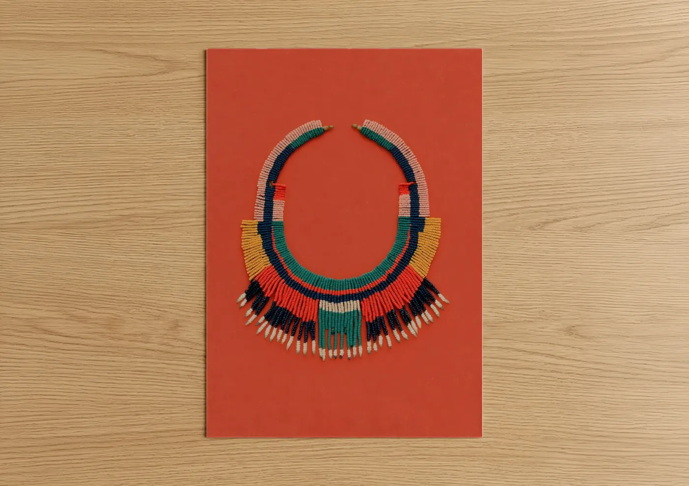 Colorful Beaded Statement Collar Necklace Wall Art