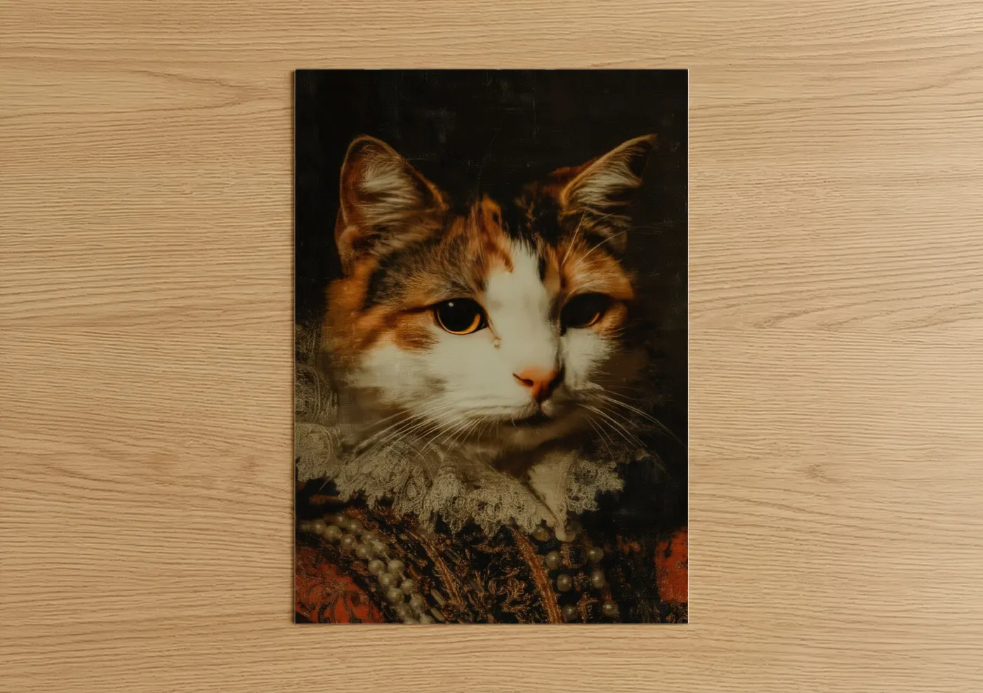 Renaissance Cat Portrait Classical Wall Art