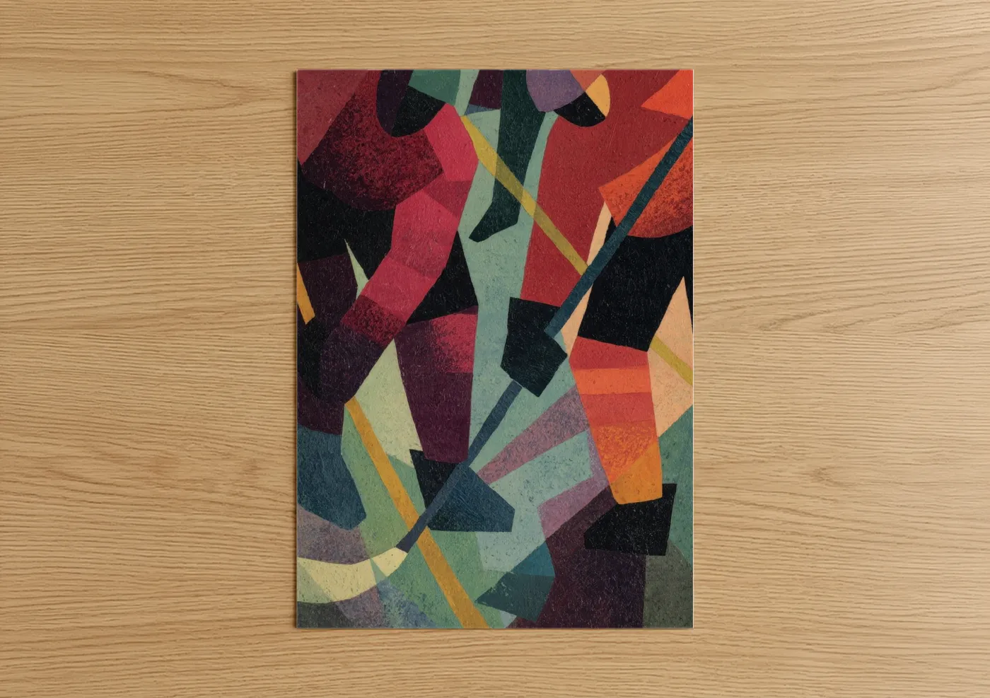 Abstract Ice Hockey Dynamic Motion Wall Art