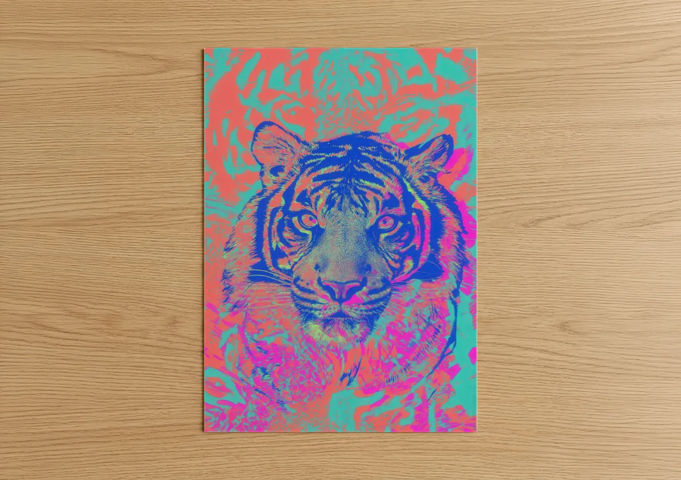 Neon Tiger Pop Art Wildlife Wall Art