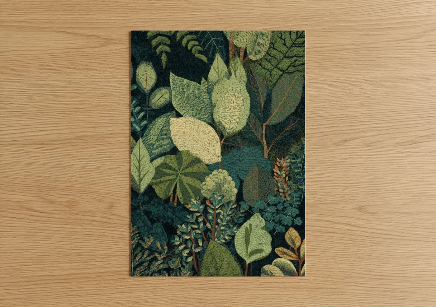 Botanical Garden Leaves Illustration Wall Art