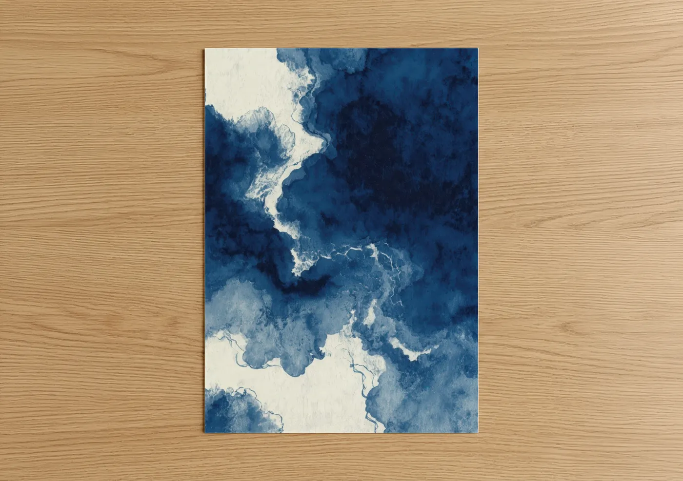 Abstract Blue Nebula Cosmic Wall Art
