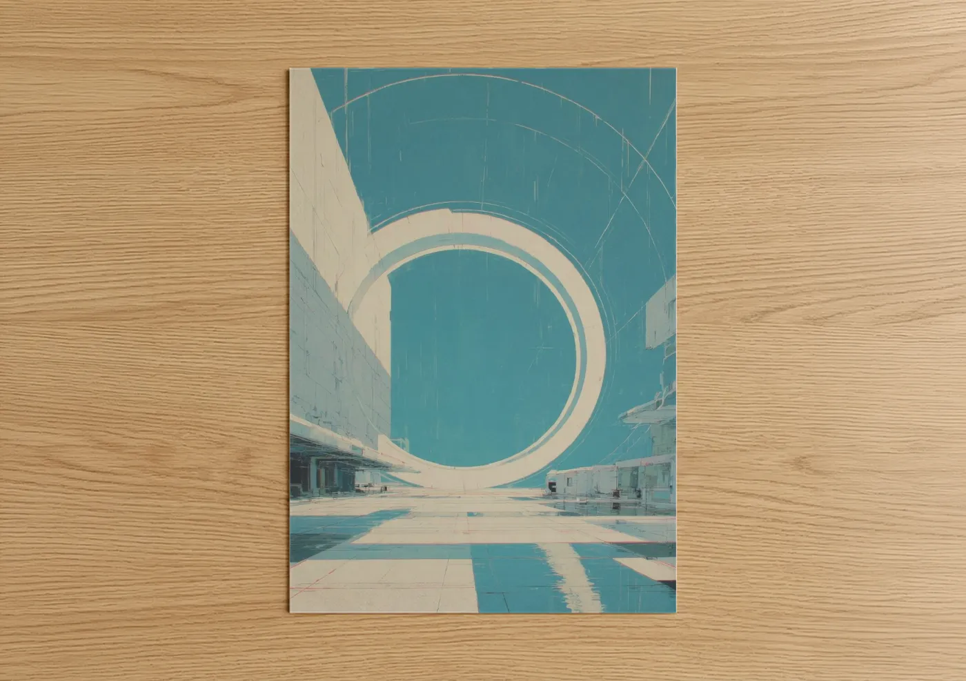 Minimalist Circular Portal Architecture Wall Art