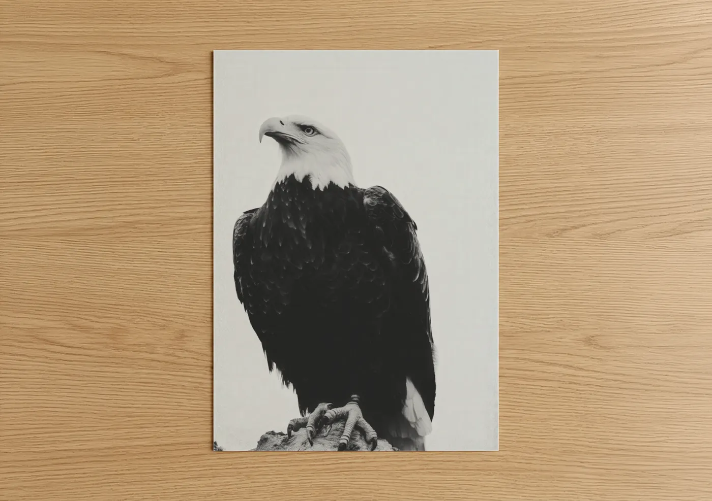 Majestic Eagle Black and White Portrait Wall Art